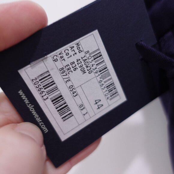 NWT Incotex Slim Fit Pattern 30 Slack Pants Sz 44 Blue Cotton Blend Slash Pocket - Picture 10 of 14